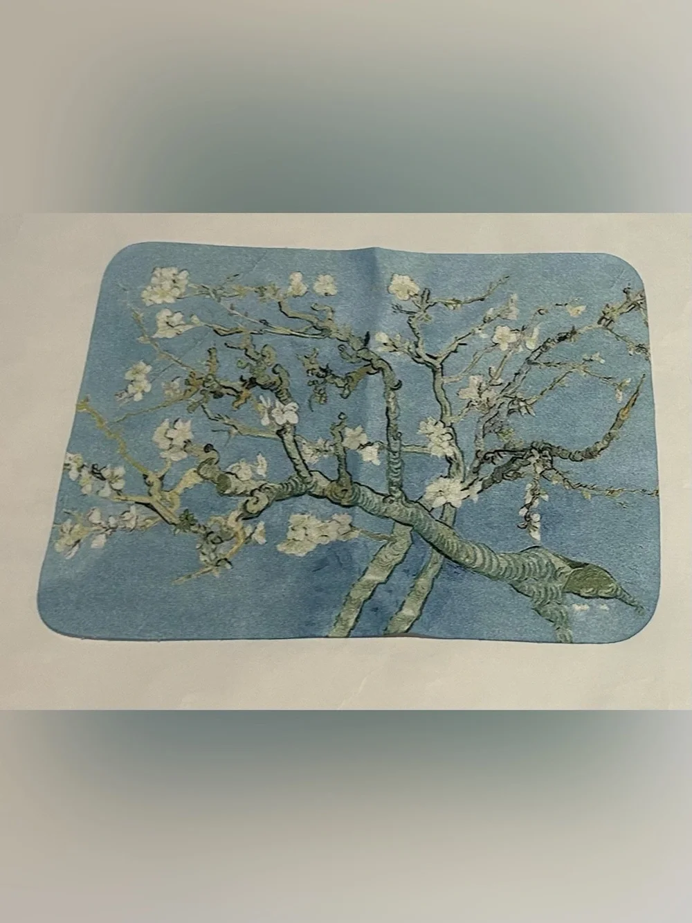 New Almond Blossoms Hard Eyeglases Case Van Gogh Felt Lining Cleaning Cloth